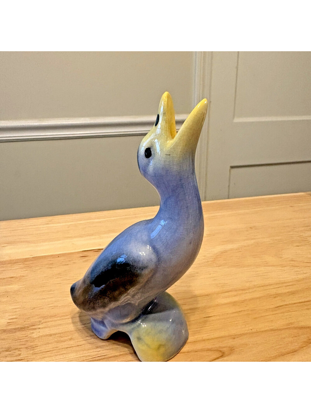 Vintage Ceramic Pie Bird Vent Blue
